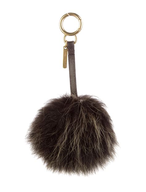 fendi fur pom pom keychain|real real fendi keychains.